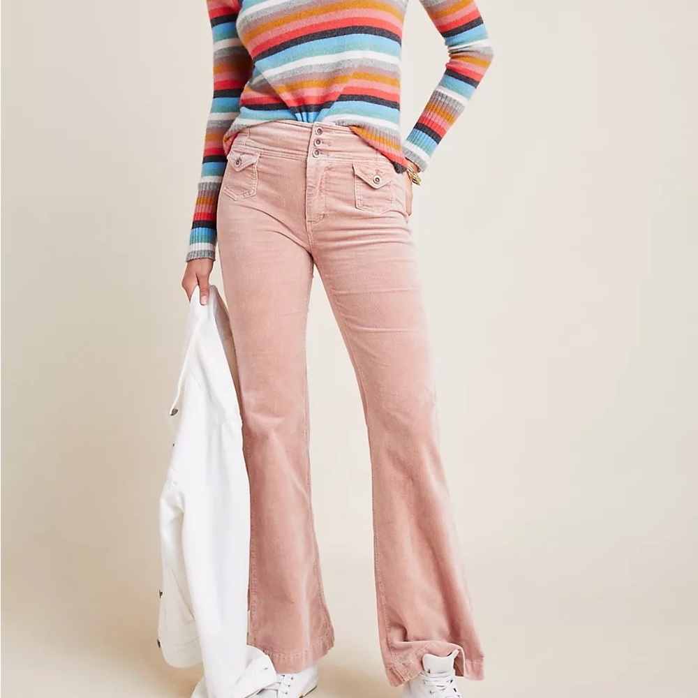 PILCRO HIGH-RISE BOOTCUT CORDUROY PANTS